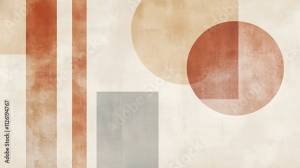 Fototapeta Abstract Geometric Art Featuring Earthy Tones