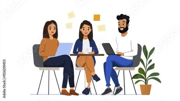 Obraz Diverse Team Brainstorming, Laptop Meeting | Diversity and Inclusion