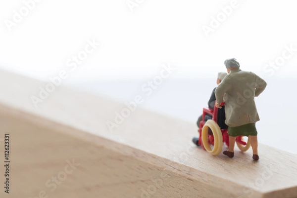 Fototapeta 車いすの老夫婦