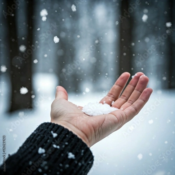 Obraz hands and snow