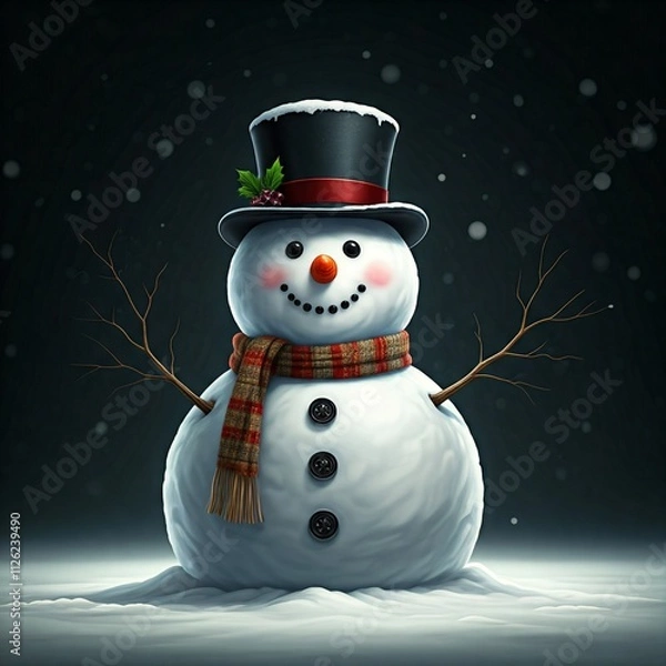 Obraz snowman with a gift