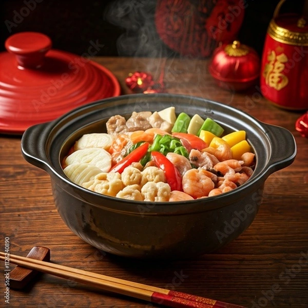 Obraz rice with vegetables and meat