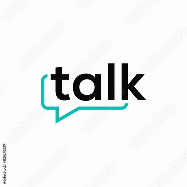 Obraz talk logo design, rectangle Sound bubbles graphic vector template