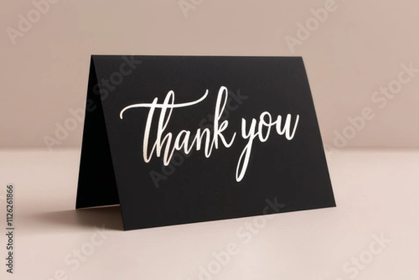 Fototapeta Thank You lettering. Thank You Card. Thanks Giving, greetings. AI generated