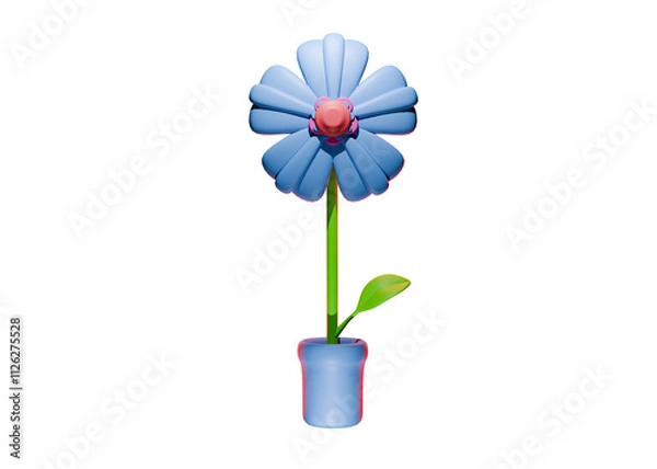 Obraz 3D Flowers cute low poly