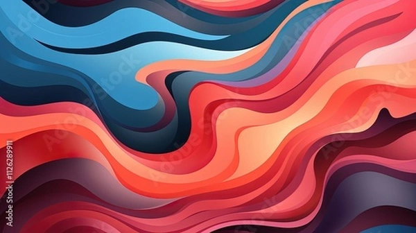 Fototapeta Dynamic Fluid Multicolor Background with Red and Blue Hues