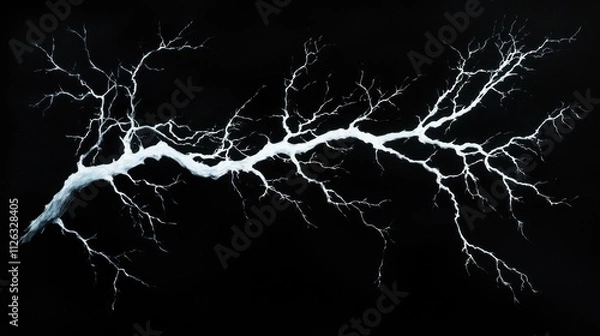 Obraz White branch on black background.