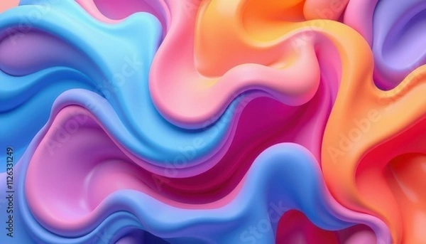 Obraz Abstract Swirling Pastel Colors Fluid Design