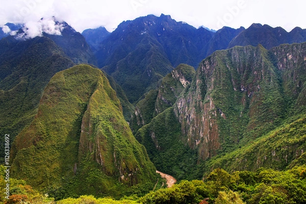 Fototapeta Urubamba River valley near Machu Picchu in Peru