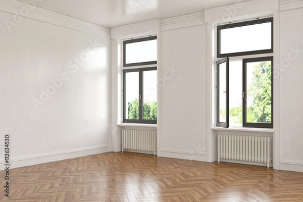 Fototapeta Eine leerstehende Altbauwohnung.