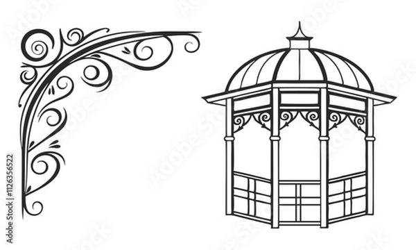 Fototapeta Ornate floral frame featuring an abstract design