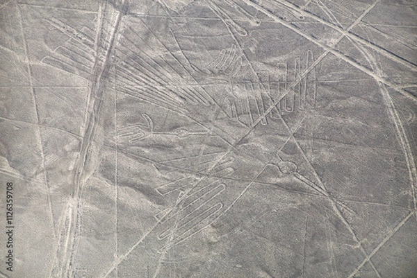 Fototapeta Aerial view of Nazca Lines geoglyphs in Peru