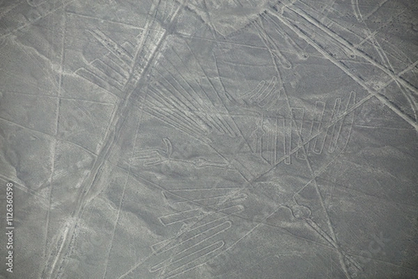 Fototapeta Aerial view of Nazca Lines geoglyphs in Peru