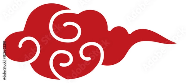 Obraz 中国古代の赤塗りの雲