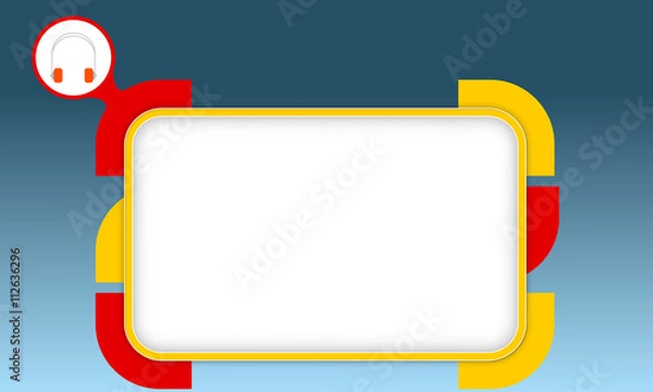 Fototapeta Vector box to fill your text and headphones
