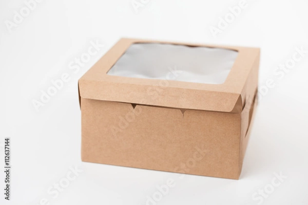 Obraz Recycle cake box on white background