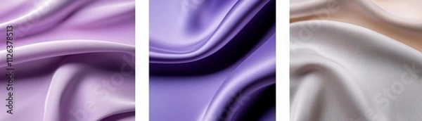 Obraz Luxurious satin surface in deep purple textiles close-up elegance