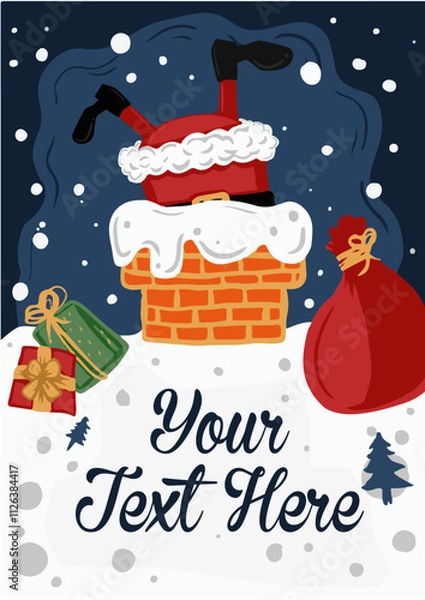 Fototapeta chrismast gift flayer postcard vector editable element