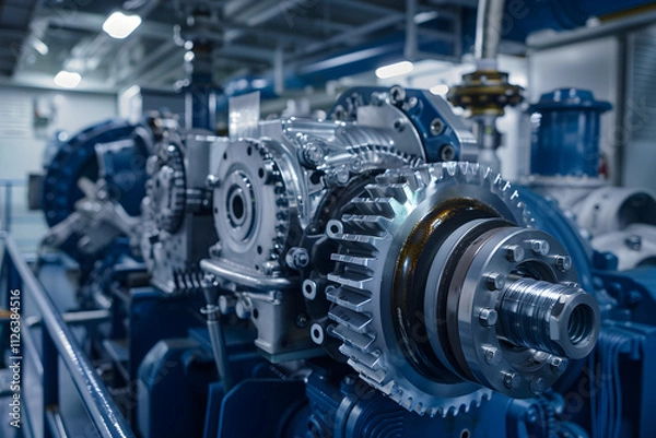 Fototapeta The Machining Mastery Displayed in Robust Marine Gearbox
