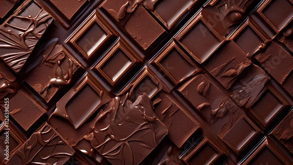 Obraz dark chocolate background texture , wall art , 8k resolution