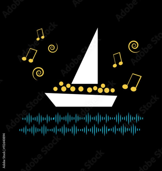 Obraz boat party icon