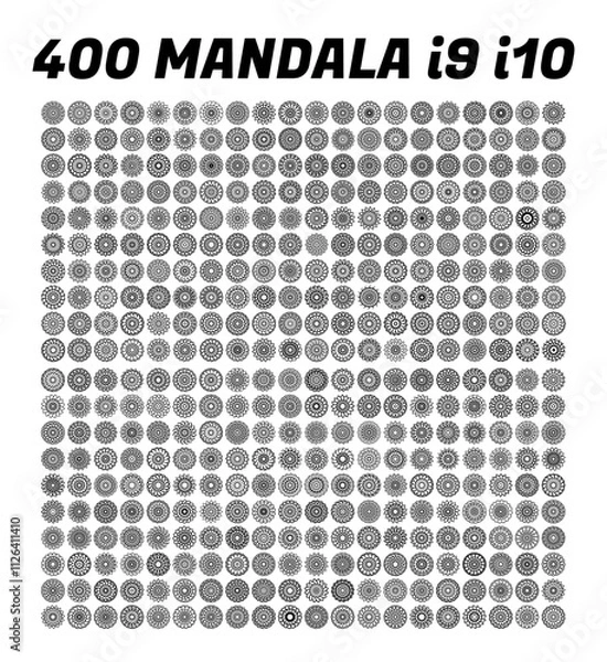Fototapeta various mandala collections - 400 set yoga pattern