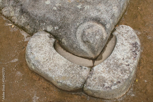 Fototapeta Detail of a stone structure at Machu Picchu, Peru