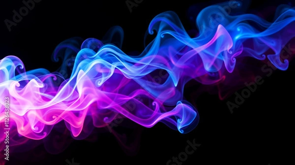 Fototapeta Vivid Smoke and Mist Swirl Creating Motion on a Black Background