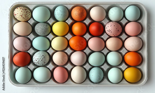Fototapeta Easter Egg Tray with Assorted Colors