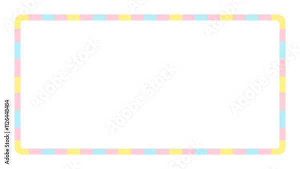 Obraz ポップなパステルカラーの縞模様のフレーム - シンプルでかわいいバナーのテンプレート - 16:9