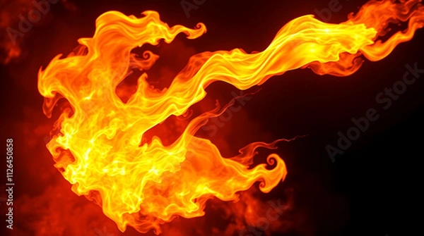 Fototapeta Split Flames in Sci-Fi Style with Vibrant Orange and Yellow