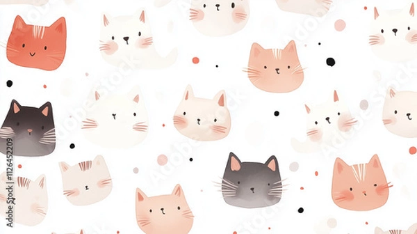 Fototapeta seamless pattern with cats