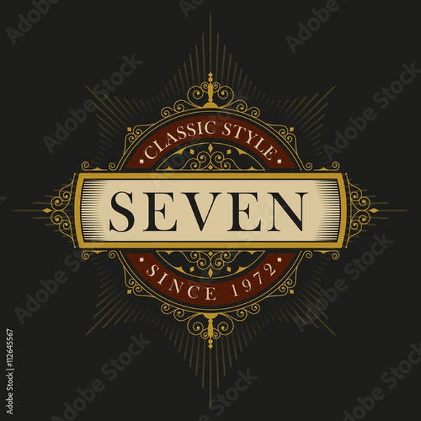 Fototapeta Vector luxury emblem design template