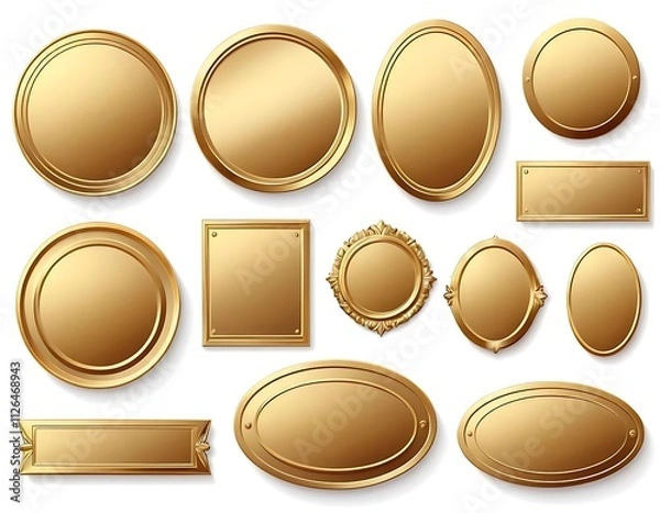Fototapeta set of golden labels