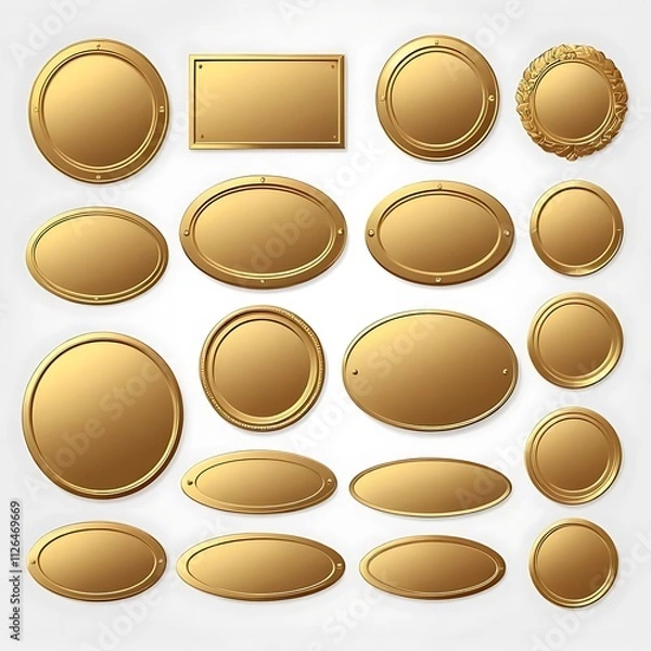 Fototapeta set of golden buttons