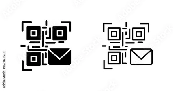 Fototapeta QR Code Email Icon Design