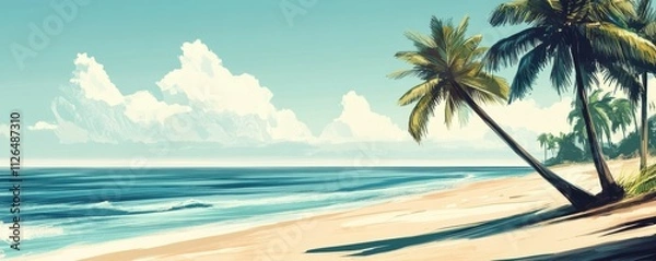 Fototapeta Beach with palm trees