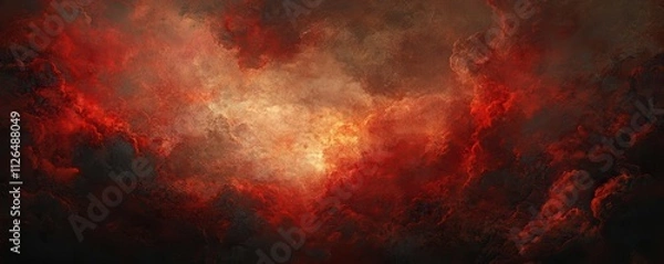 Obraz Abstract red sky, cloud texture, cinematic, dark fantasy, concept art