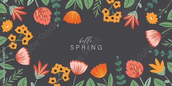 Fototapeta Hello Spring banner, background