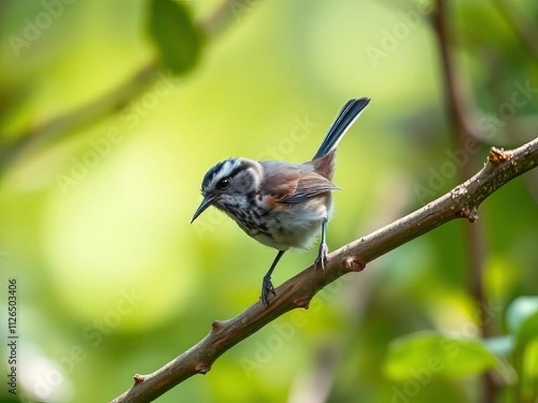 Fototapeta "Colorful Fairy-Wren in Lush Forest