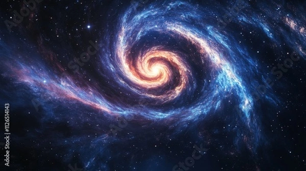 Fototapeta Stunning cosmic galaxy with swirling nebula and bright stars


