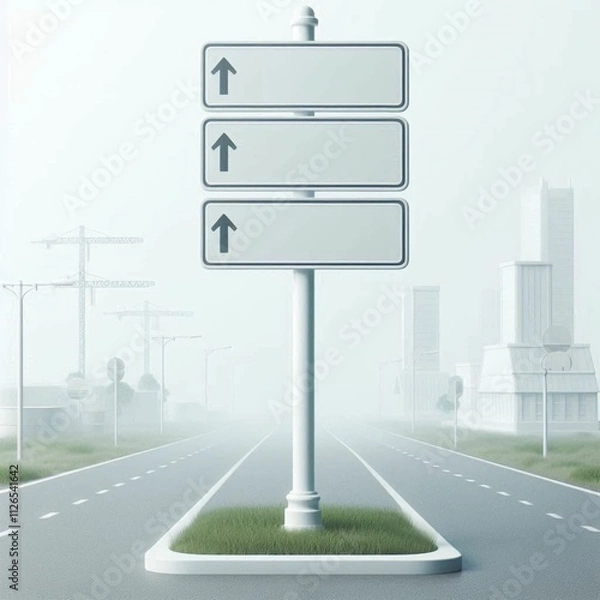 Obraz blank road sign isolated