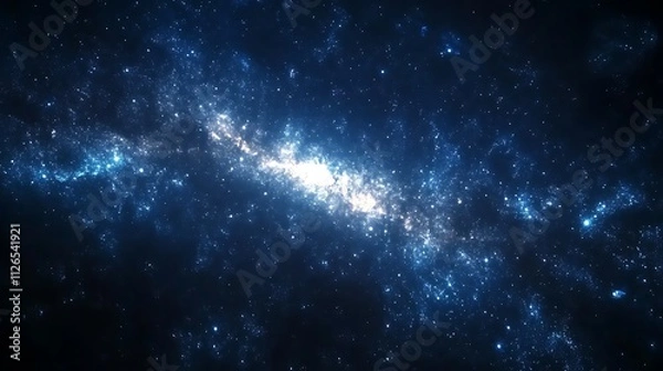 Obraz A starry night sky with the Milky Way galaxy space