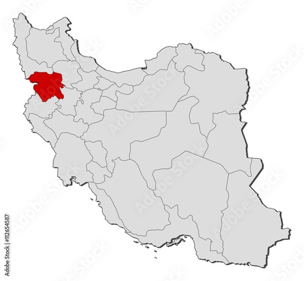 Fototapeta Map - Iran, Kurdistan