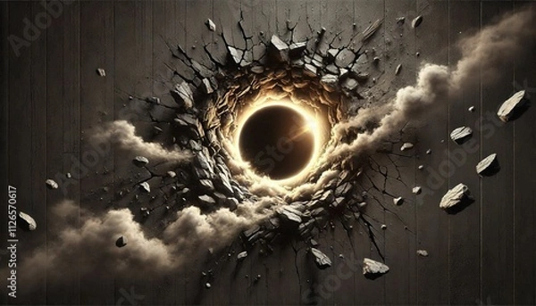 Obraz black hole breaking through black wall