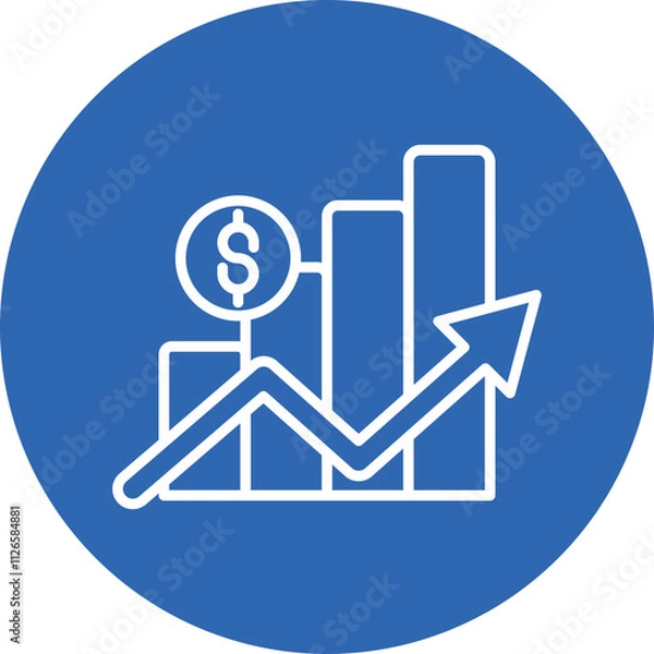 Obraz Profit Growth line circle icon