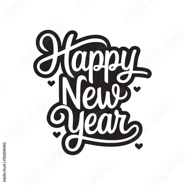 Obraz Happy new year typography vector illustration