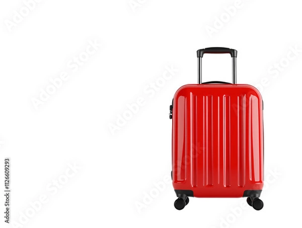 Fototapeta a red suitcase with wheels