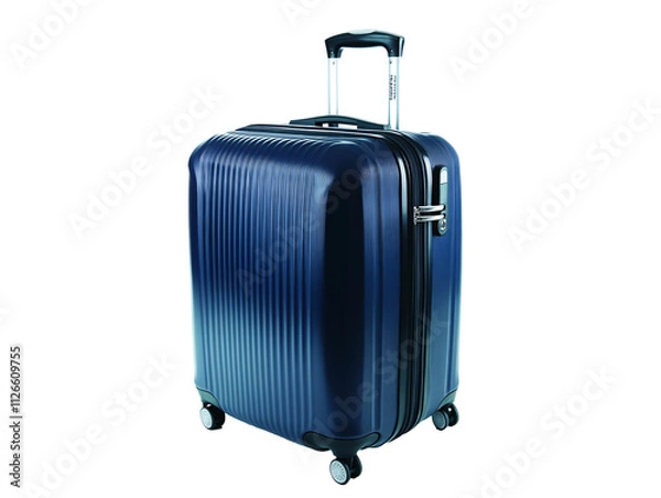 Fototapeta a blue suitcase with wheels