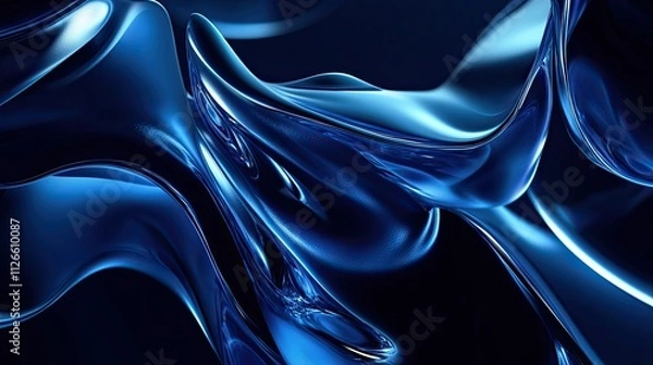 Obraz Abstract Blue Liquid Metal Background